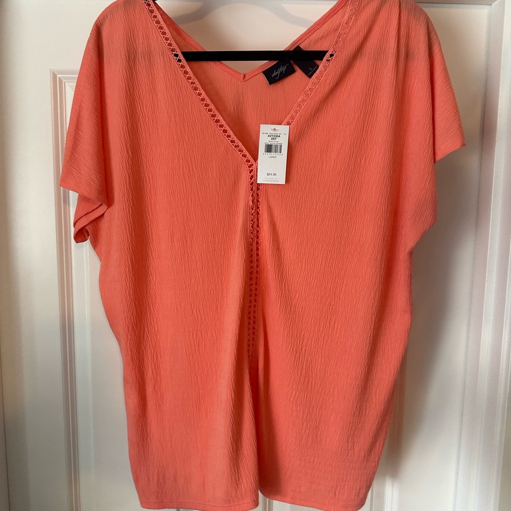 Large coral Day trip top